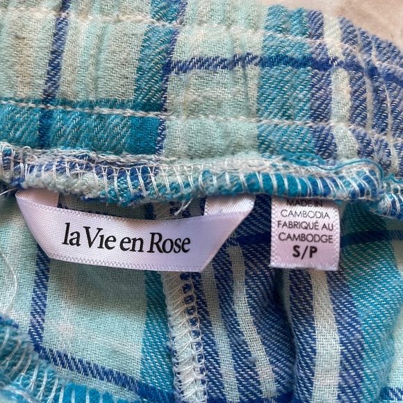 LaVieEnRose Blue Plaid PJ Pants - Picture 2 of 2